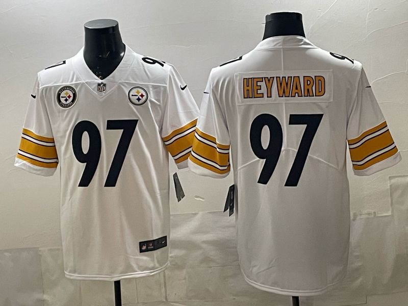 Men 2026 Pittsburgh Steelers #97 Heyward White 2th generations Nike Limited NFL Jersey style 02->pittsburgh steelers->NFL Jersey